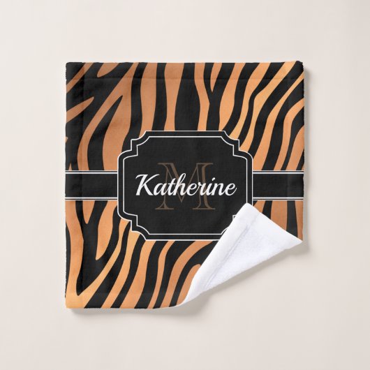 Golden Zebra Print Bad Handdoek (Wasdoekje)