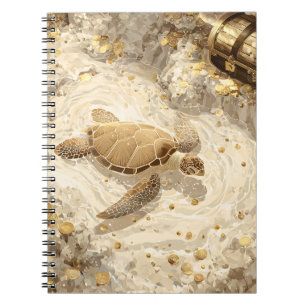 Golden Zee Turtle en verborgen kunstschatten Notitieboek