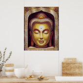 Golden Zen Meditation Buddha Spiritueel Art Poster (Keuken)