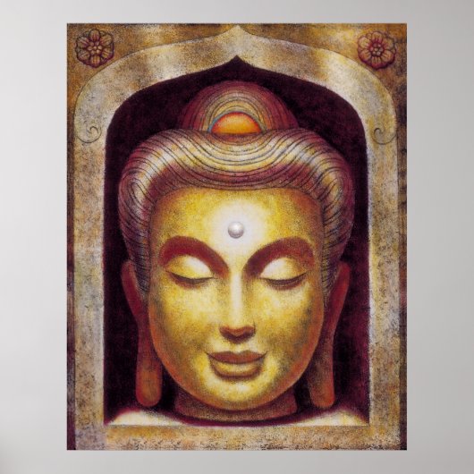 Golden Zen Meditation Buddha Spiritueel Art Poster (Voorkant)