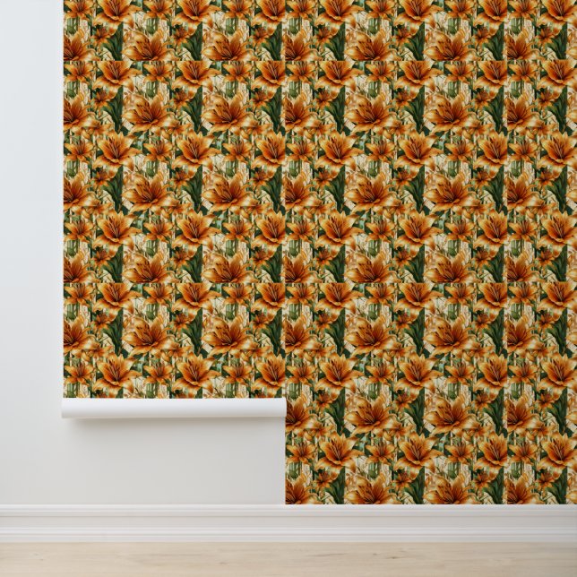 Golden Zinnia Behang (Applicatie)