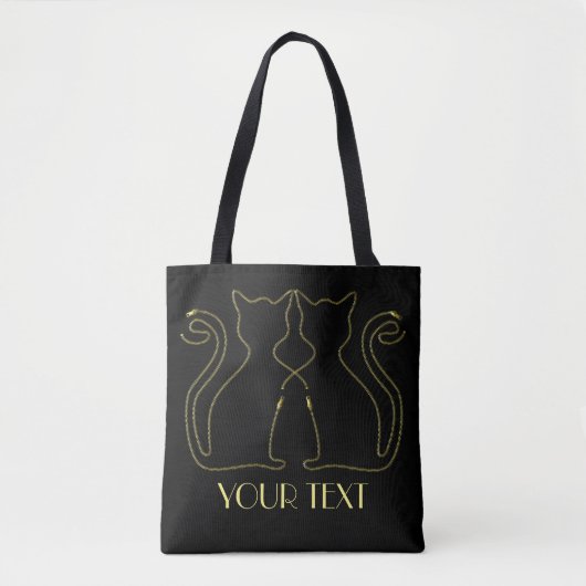 Golden Zip Cats in Love Tote Bag (Voorkant)