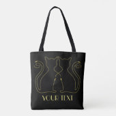 Golden Zip Cats in Love Tote Bag (Achterkant)