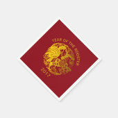 Golden Zodiac 2017 Haan Jaar papier servet (Hoek)