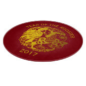Golden Zodiac 2017 Haan Jaar Snijplank (Hoek)