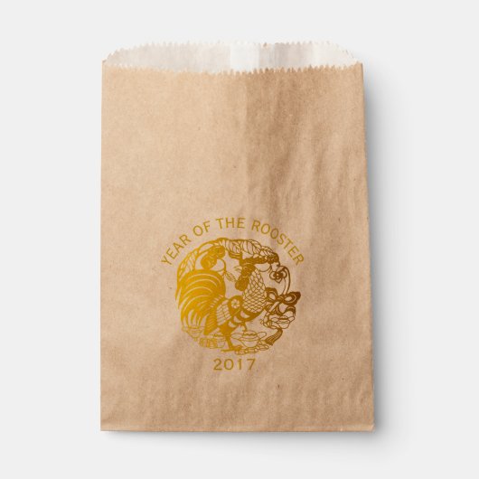 Golden Zodiac 2017 Rooster Jaar gunsttas Bedankzakje (Voorkant)