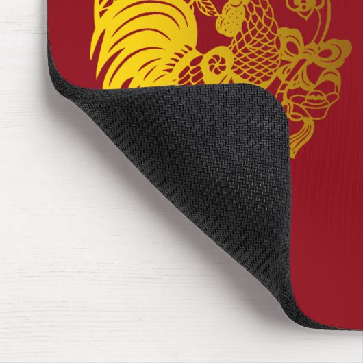 Golden Zodiac 2017 Rooster Year Calendar mousepad Muismat (Hoek)