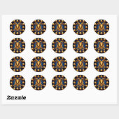 Golden Zodiac Capricorn Design Ronde Sticker (Vel)