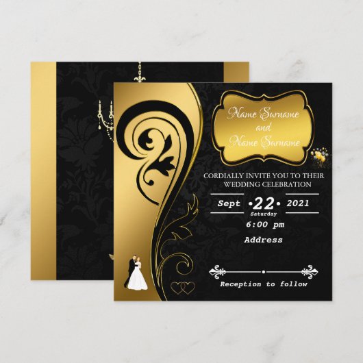 Golden zwart kaart (Voorkant / Achterkant)