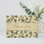 Golden zwarte damesbloemen Wedden Bedankt (Staand voorkant)