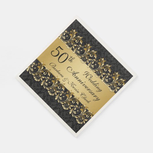 Golden zwemmen 50th Wedding Jubileum Servet (Hoek)