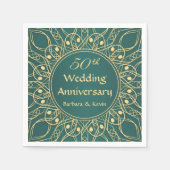 Golden zwemmen 50th Wedding Jubileum Servetten (Voorkant)