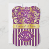 Golden zwendel op paarse vernieuwing van de uitnod kaart (Voorkant)