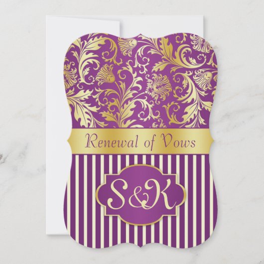 Golden zwendel op paarse vernieuwing van de uitnod kaart (Voorkant)