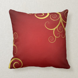 Golden zwenken op diep rood kussen