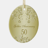 Golden zwrils 50th Wedding Jubileum Ornament (Rechts)