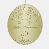 Golden zwrils 50th Wedding Jubileum Ornament (Links)