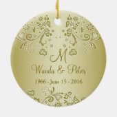 Golden zwrils 50th Wedding Jubileum Ornament (Achterkant)
