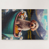 Goldendoedel op een peddel: Een Schilderachtig avo Legpuzzel (Horizontaal)