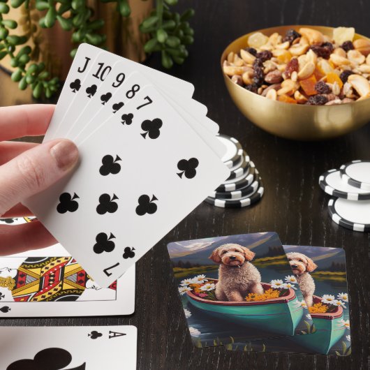 Goldendoedel op een peddel: Een Schilderachtig avo Pokerkaarten (Insitu)