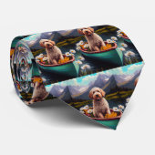 Goldendoedel op een peddel: Een Schilderachtig avo Stropdas (Opgerold)