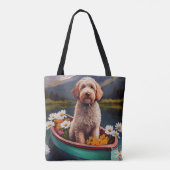 Goldendoedel op een peddel: Een Schilderachtig avo Tote Bag (Achterkant)