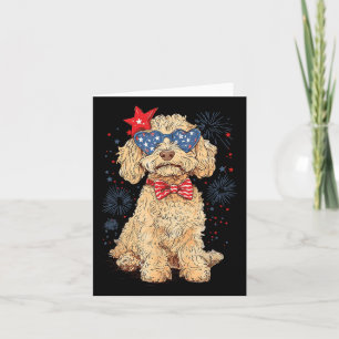 Goldendoedle 4 juli patriottisch Golden Doodle D Kaart
