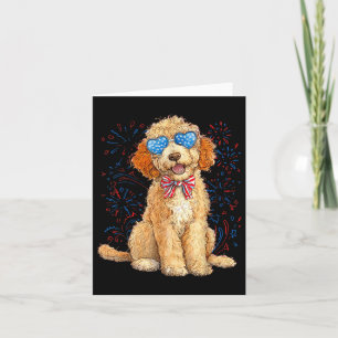 Goldendoedle 4 juli patriottisch Golden Doodle D Kaart