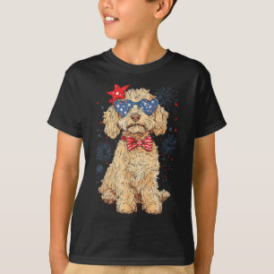 Goldendoedle 4 juli patriottisch Golden Doodle D T-shirt
