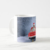 Goldendoedle Dog in sneeuw met kerstmis Koffiemok (Voorkant links)