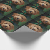 Goldendoedle Dog in St. Patrick's Day Dress Cadeaupapier (Hoek)