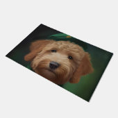 Goldendoedle Dog in St. Patrick's Day Dress Deurmat (Schuin)