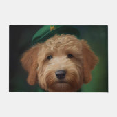 Goldendoedle Dog in St. Patrick's Day Dress Deurmat (Voorkant)