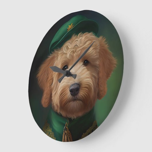 Goldendoedle Dog in St. Patrick's Day Dress Grote Klok (Hoek)