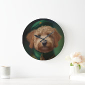 Goldendoedle Dog in St. Patrick's Day Dress Grote Klok (Huis)
