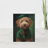 Goldendoedle Dog in St. Patrick's Day Dress Kaart (Voorkant)
