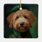 Goldendoedle Dog in St. Patrick's Day Dress Keramisch Ornament (Achterkant)