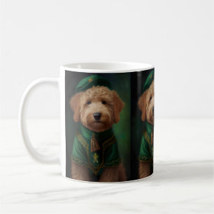 Goldendoedle Dog in St. Patrick's Day Dress Koffiemok