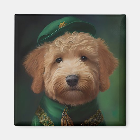 Goldendoedle Dog in St. Patrick's Day Dress Magneet (Voorkant)