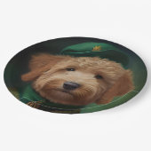 Goldendoedle Dog in St. Patrick's Day Dress Papieren Bordje (Gekanteld)