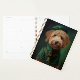 Goldendoedle Dog in St. Patrick's Day Dress Planner
