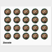 Goldendoedle Dog in St. Patrick's Day Dress Ronde Sticker (Vel)