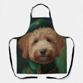 Goldendoedle Dog in St. Patrick's Day Dress Schort (Voorkant)