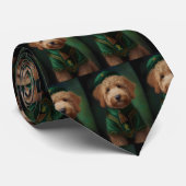 Goldendoedle Dog in St. Patrick's Day Dress Stropdas (Opgerold)