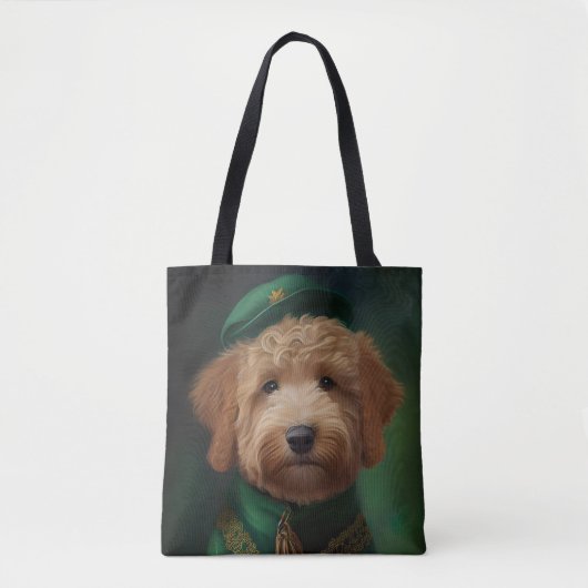 Goldendoedle Dog in St. Patrick's Day Dress Tote Bag (Voorkant)