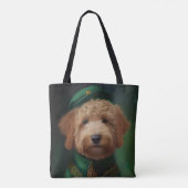 Goldendoedle Dog in St. Patrick's Day Dress Tote Bag (Achterkant)