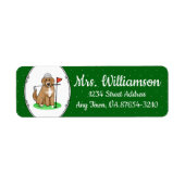 Goldendoedle Dog Play Golf (Red whmk2) Cute Fun Etiket (Voorkant)