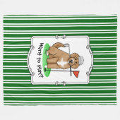 Goldendoedle Dog Play Golf (Red whmk2) Cute Fun Fleece Deken (Voorkant (Horizontaal))