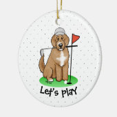 Goldendoedle Dog Play Golf (Red whmk2) Cute Fun Keramisch Ornament (Links)