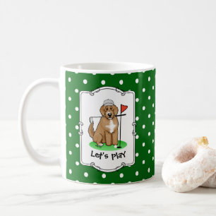 Goldendoedle Dog Play Golf (Red whmk2) Cute Fun Koffiemok